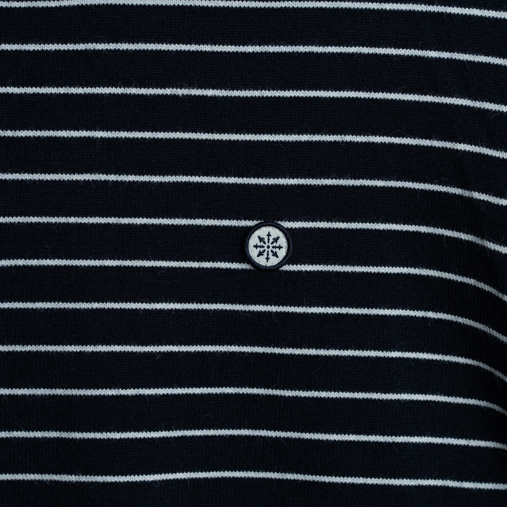 Striped Knit Sweater - Navy w/ Creme Stripe