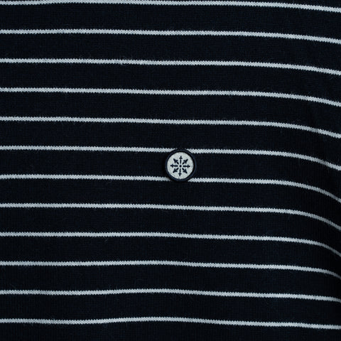 Striped Knit Sweater - Navy w/ Creme Stripe thumbnail