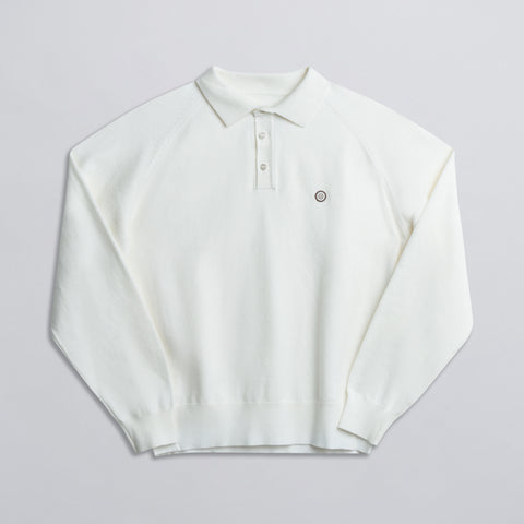 Long Sleeve Knit Polo - Creme thumbnail