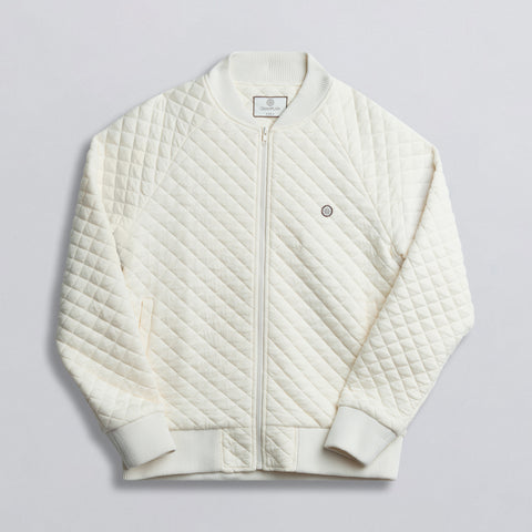 Full Zip Bomber Jacket Creme thumbnail