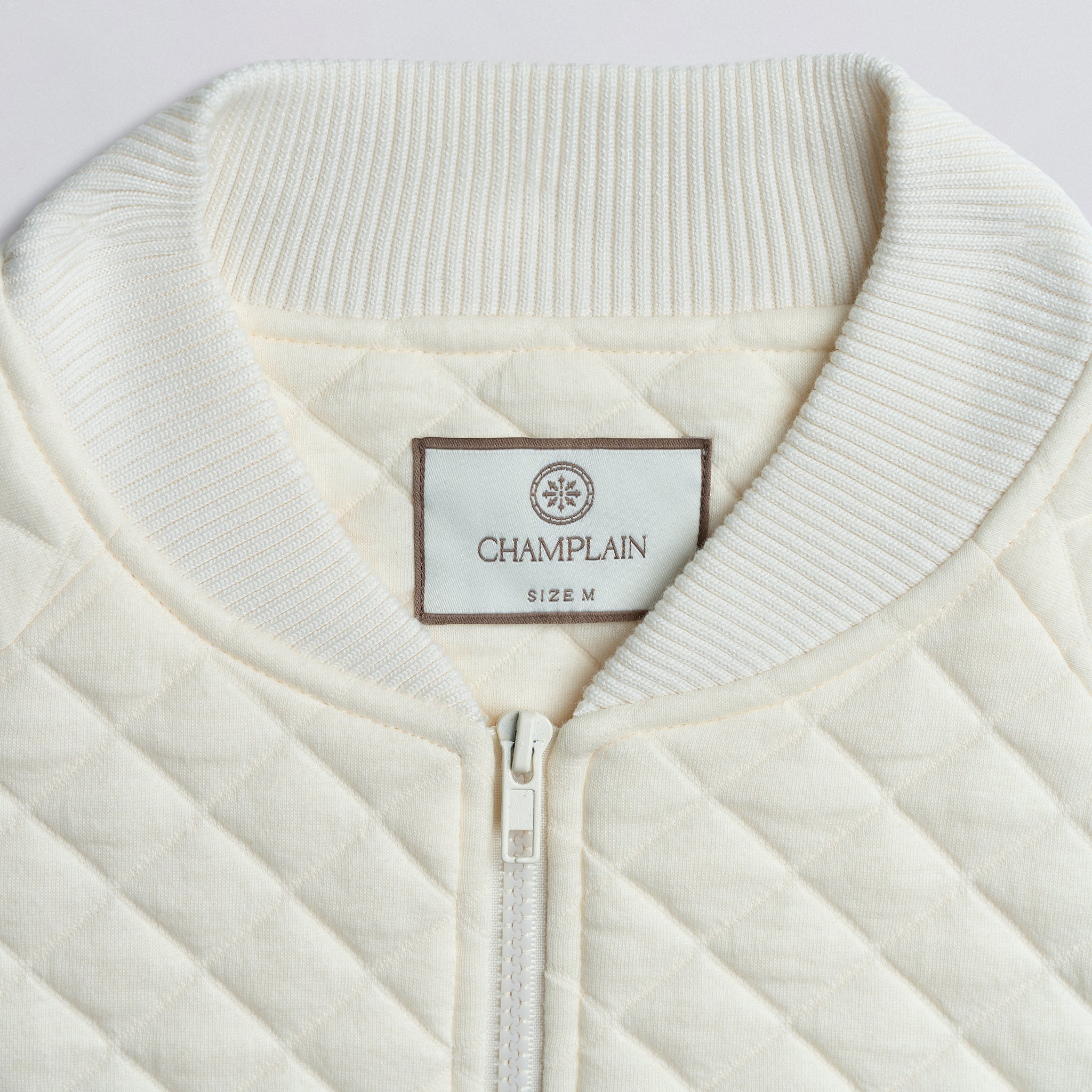 Full Zip Bomber Jacket Creme