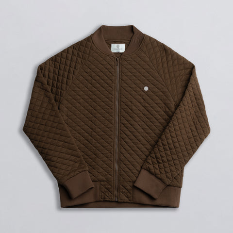 Full Zip Bomber Jacket Brown thumbnail