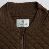 Full Zip Bomber Jacket Brown