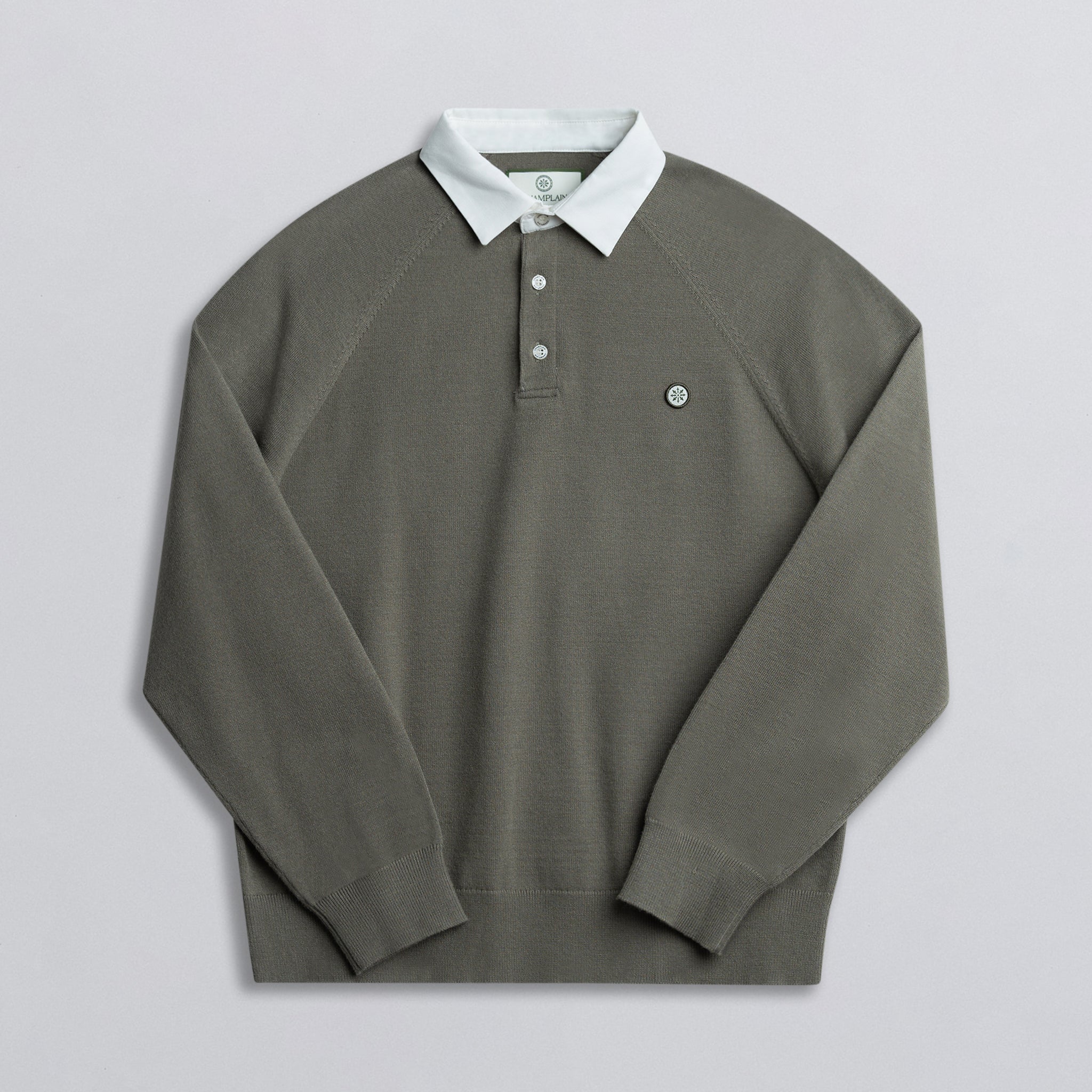 Long Sleeve Knit Rugby Olive