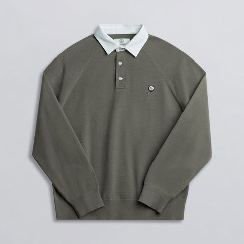 Long Sleeve Knit Rugby Olive thumbnail