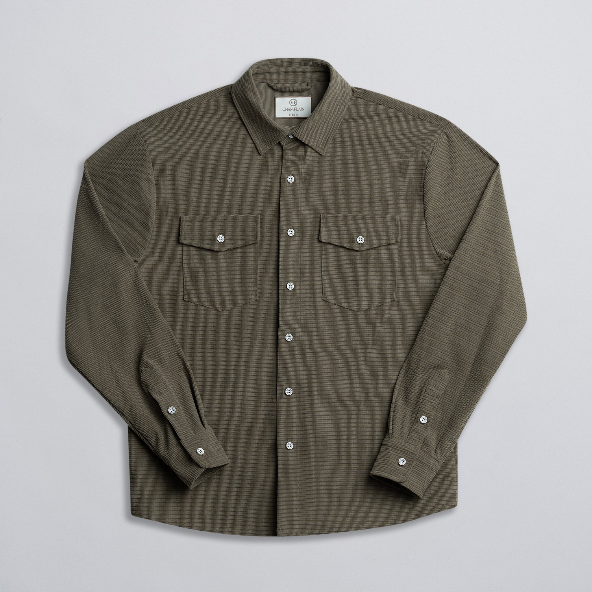 Textured Overshirt Olive