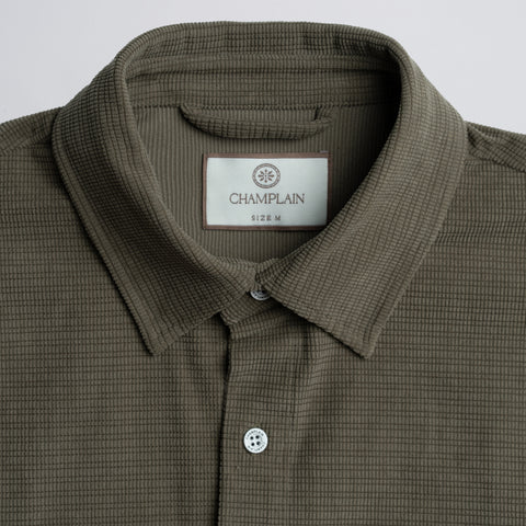 Textured Overshirt Olive thumbnail