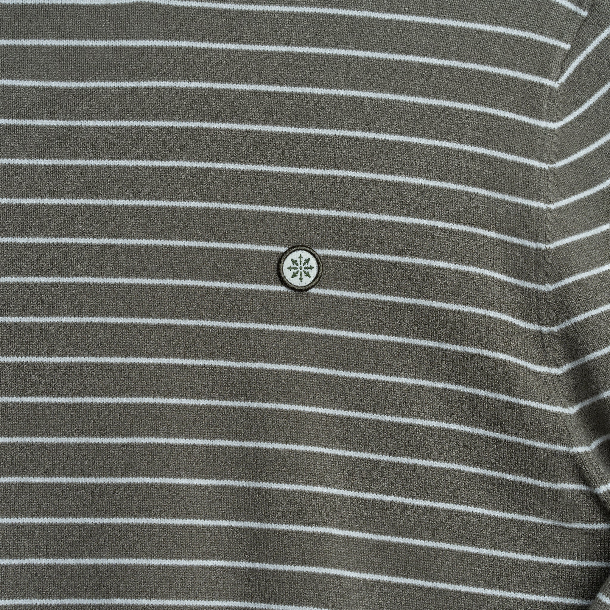 Striped Knit Sweater - Olive w/ Creme Stripe
