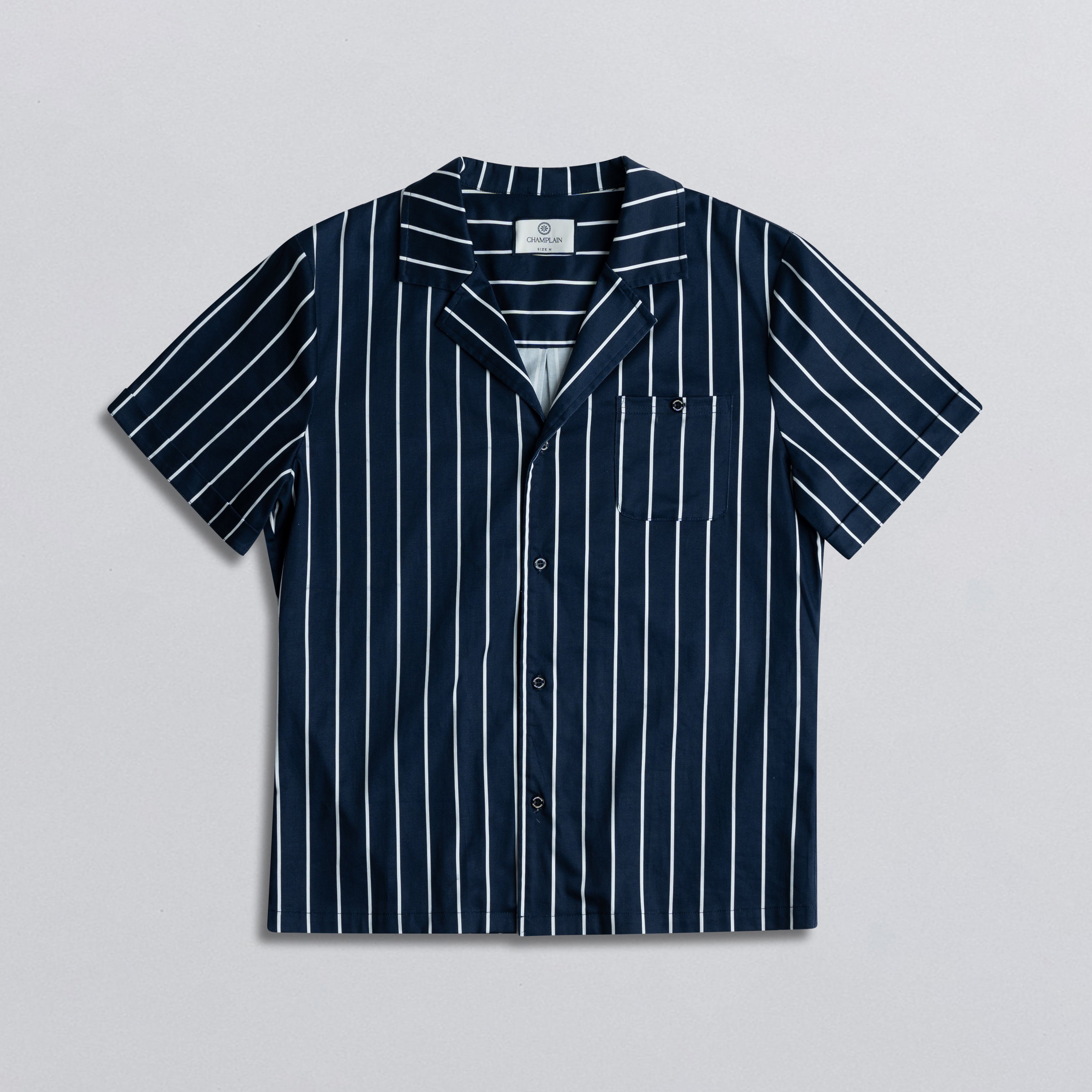 Striped Camp Collar Shirt