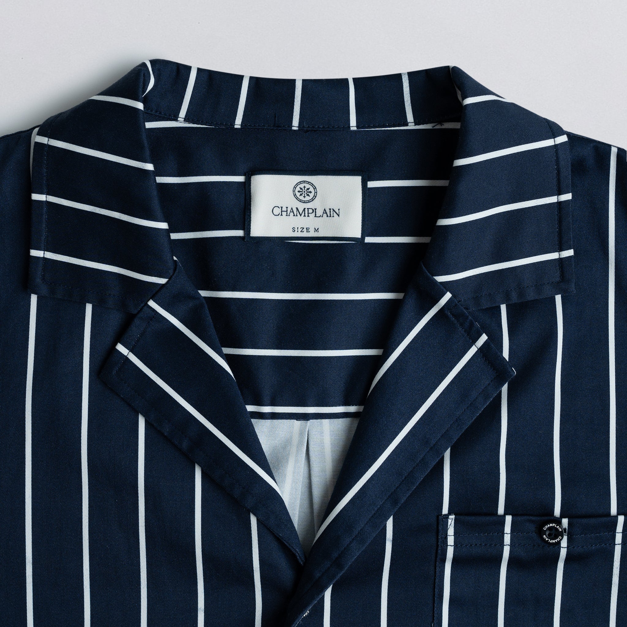 Striped Camp Collar Shirt