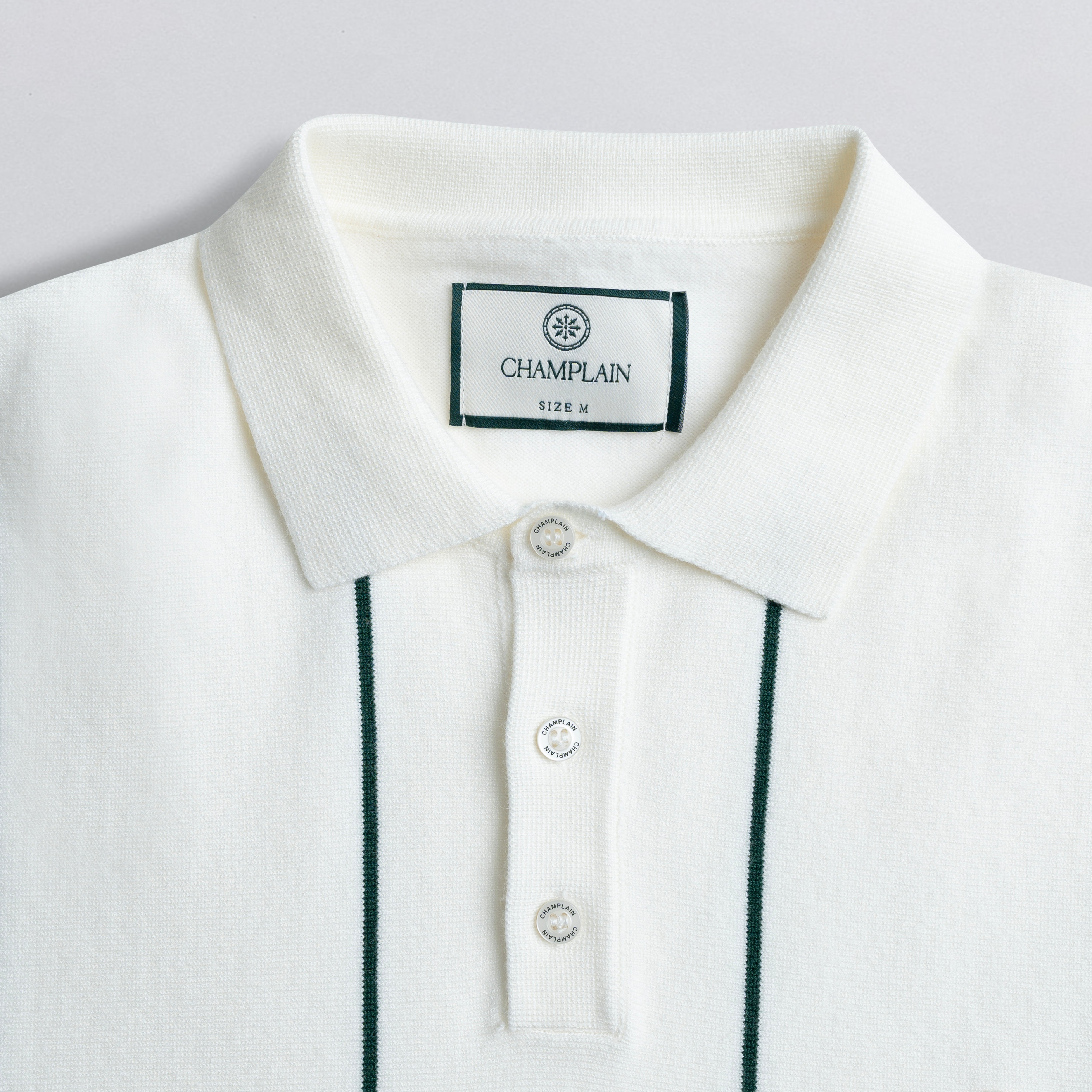 Vertical Stripe Knit Polo