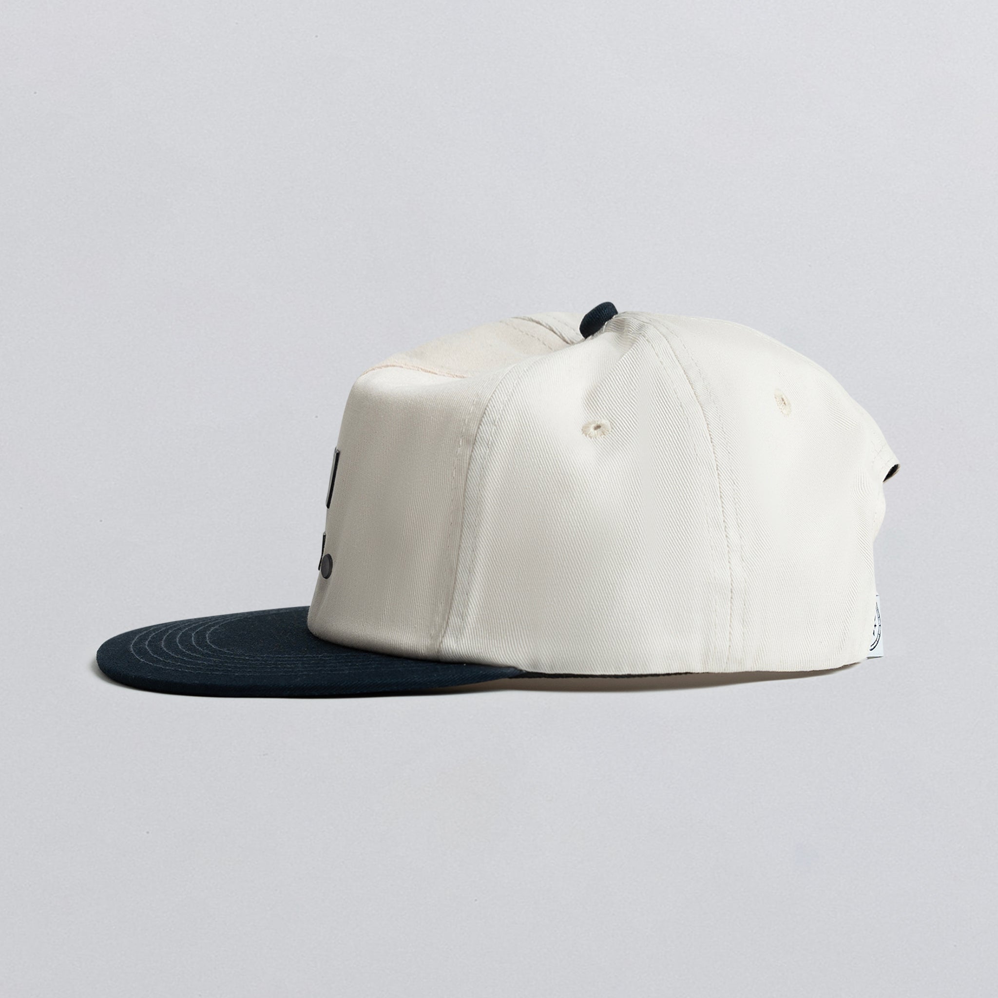 Champlain Letterman Hat Navy on Cream
