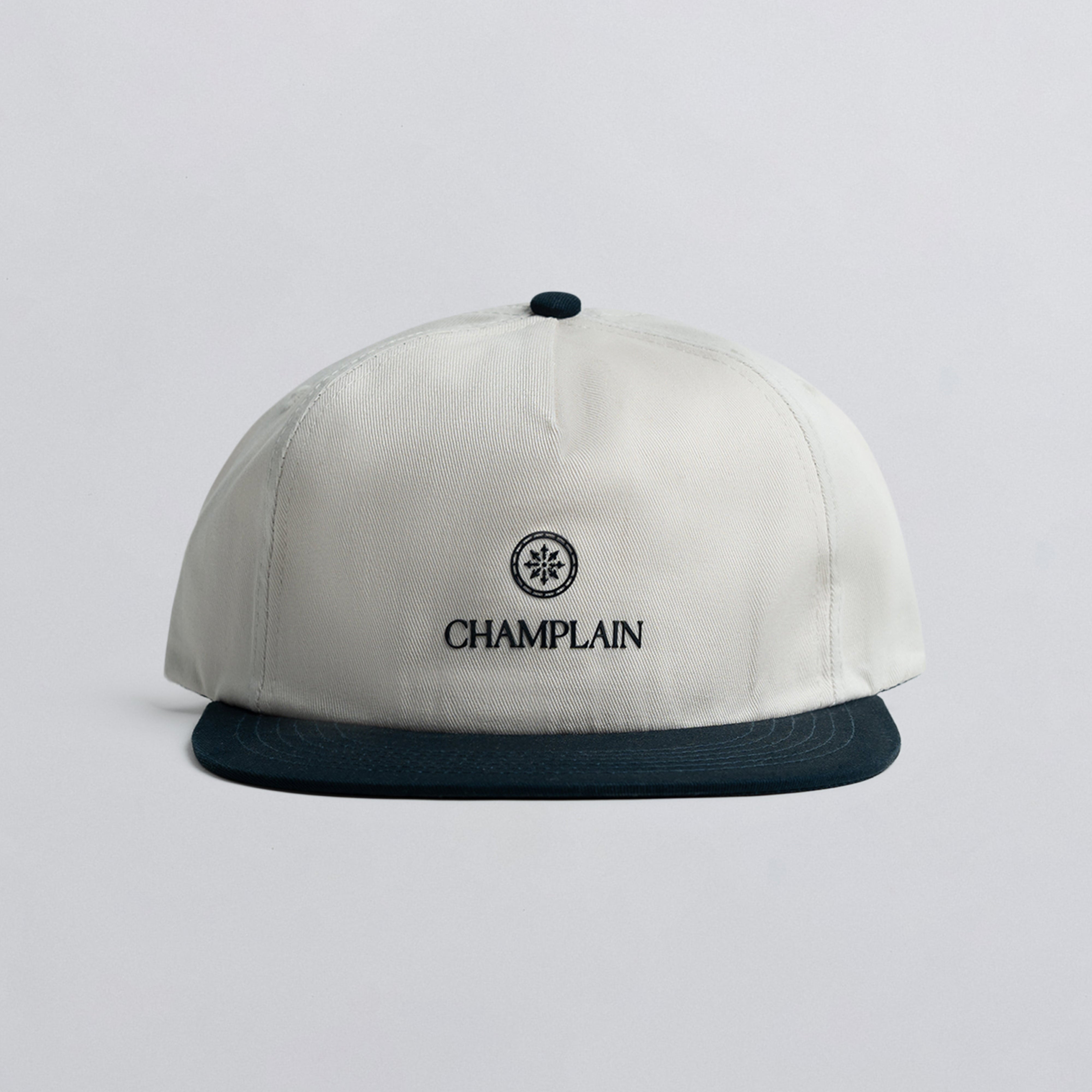 Cream on Navy Hat