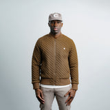 Full Zip Bomber Jacket Brown