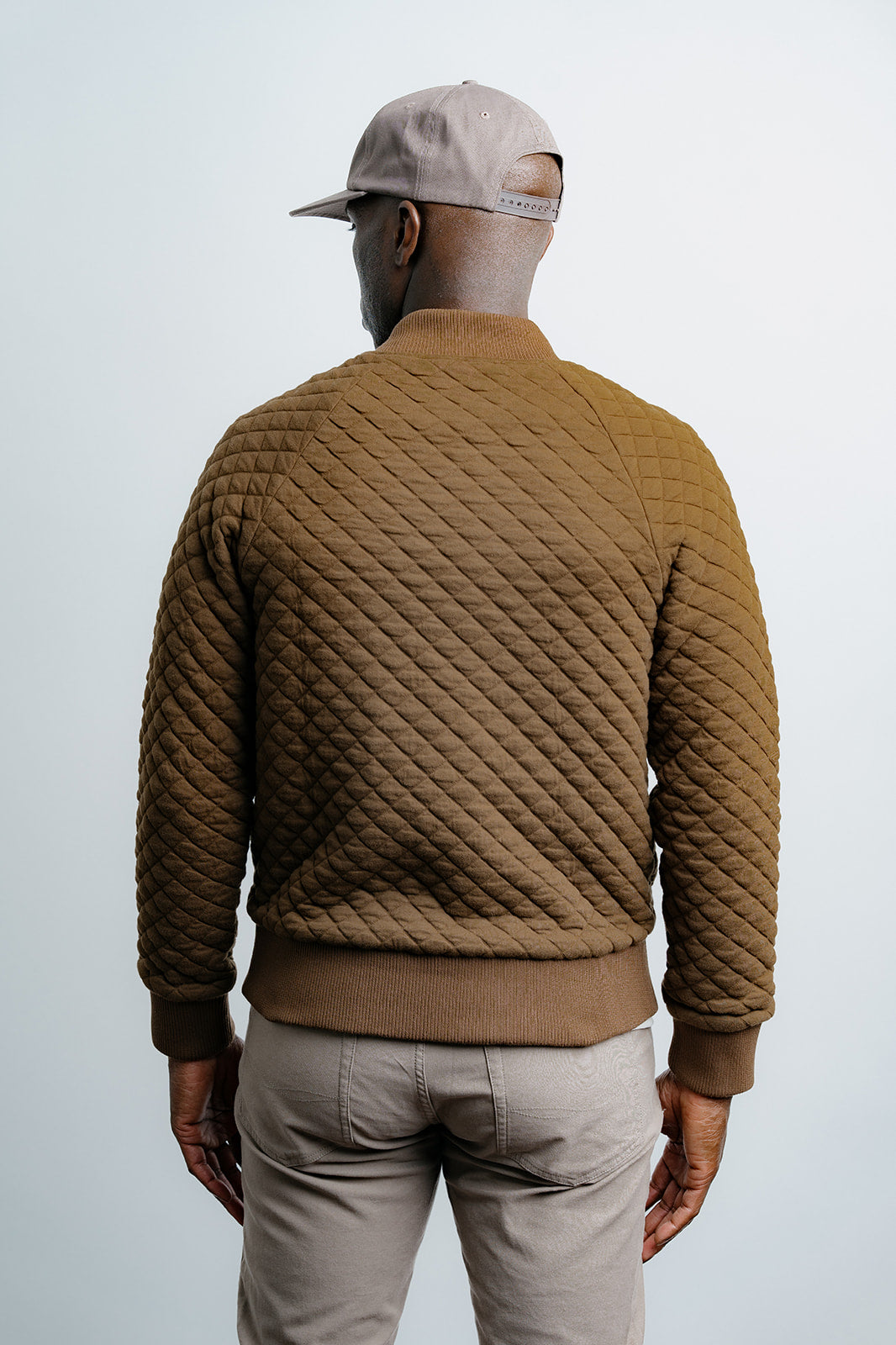 Full Zip Bomber Jacket Brown