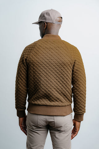 Full Zip Bomber Jacket Brown thumbnail