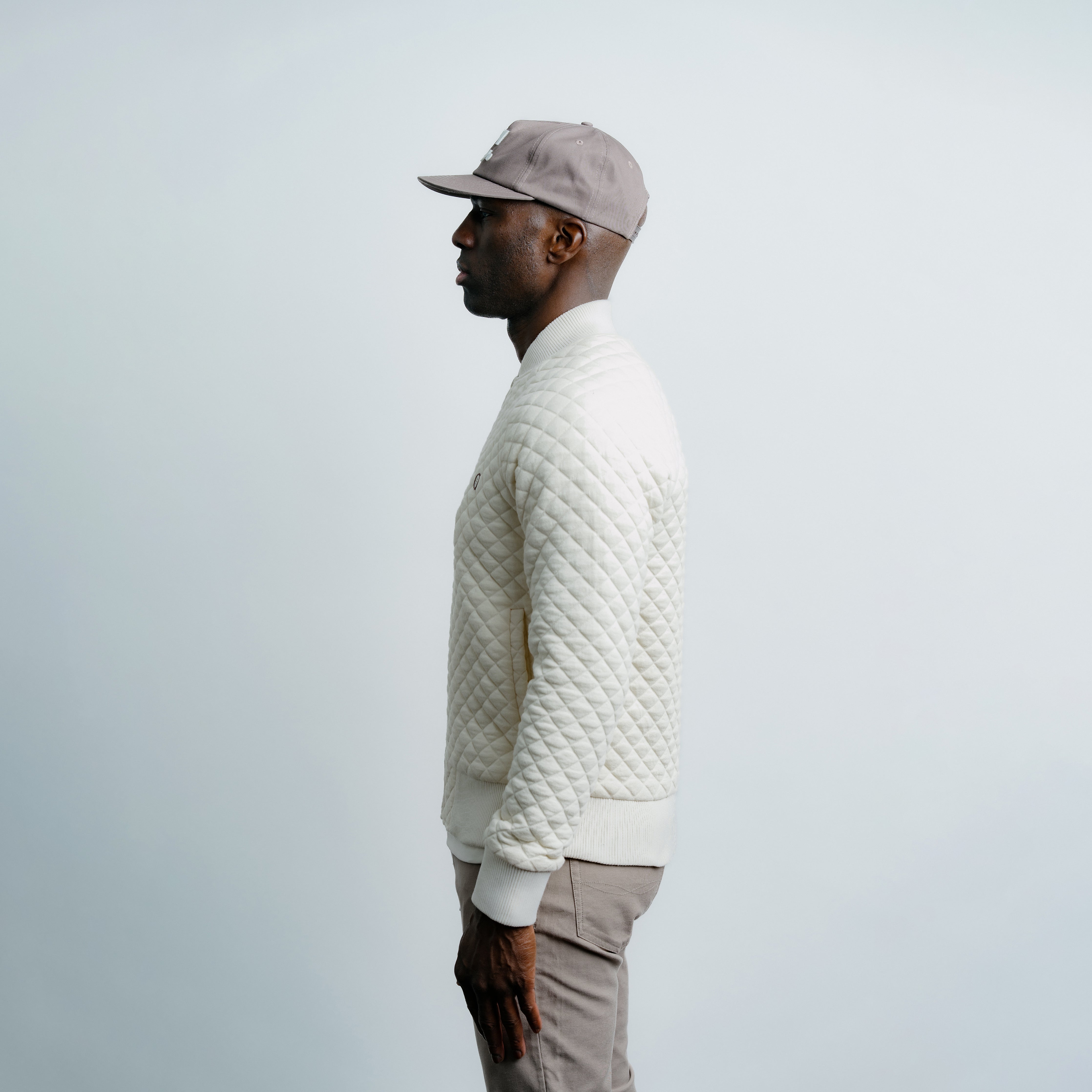 Full Zip Bomber Jacket Creme