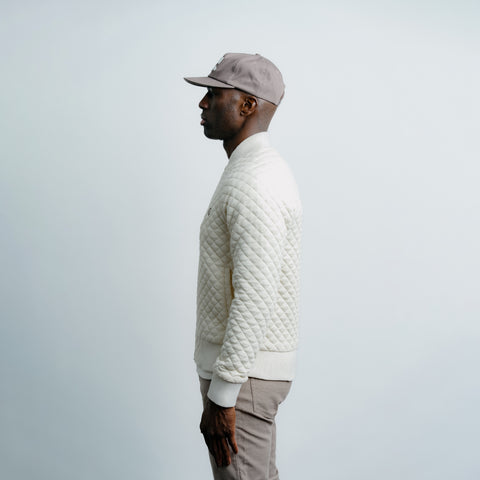 Full Zip Bomber Jacket Creme thumbnail