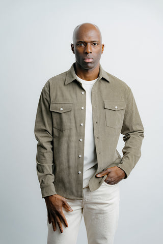 Textured Overshirt Olive thumbnail