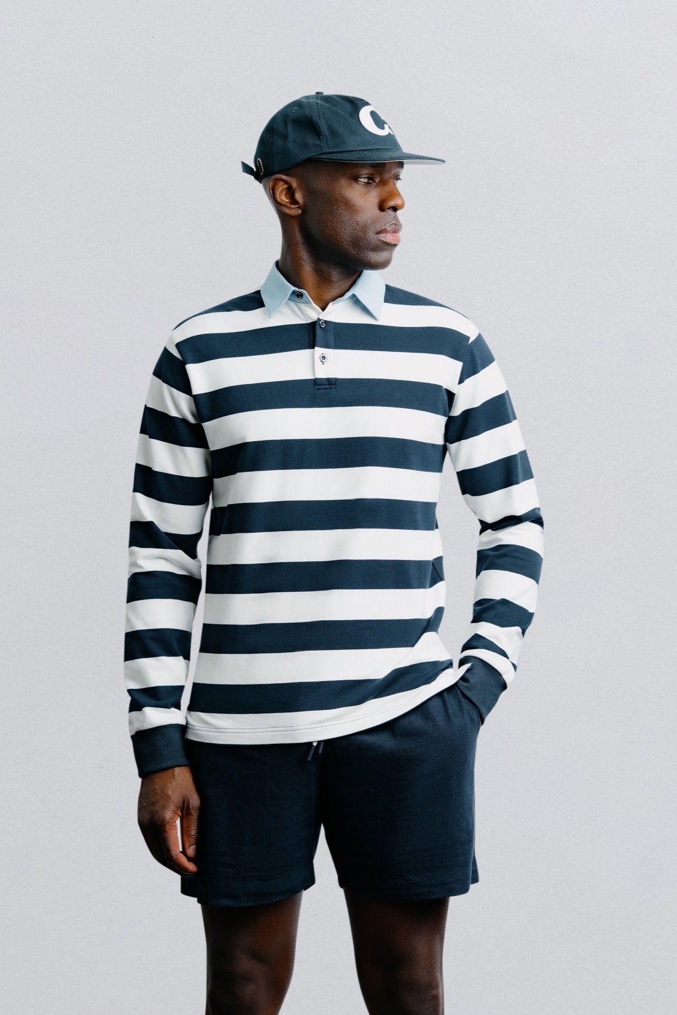 Denim Collar Rugby Shirt