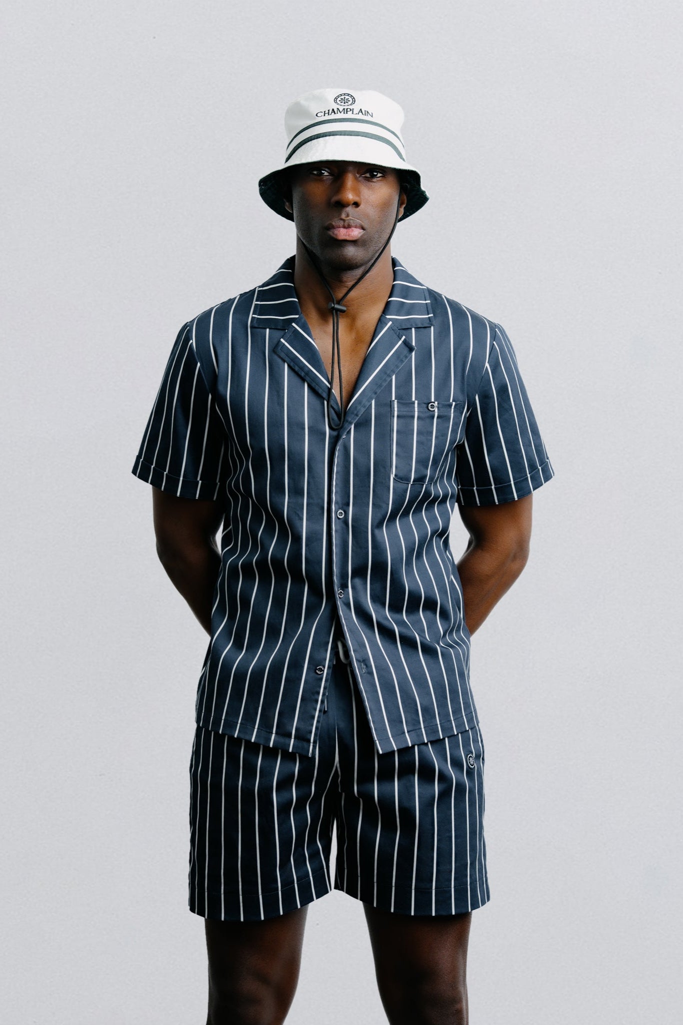 Striped Camp Collar Shirt