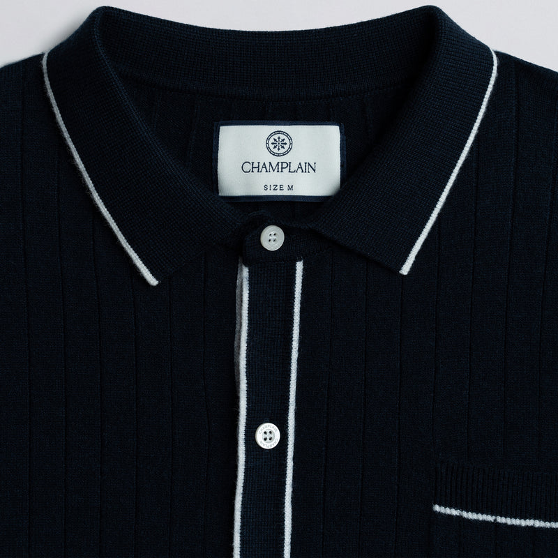 Button Down Polo - Navy