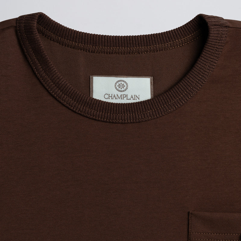 Button Tee Brown