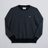 Striped Knit Sweater - Navy w/ Creme Stripe