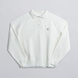 Long Sleeve Knit Polo - Creme