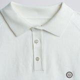 Long Sleeve Knit Polo - Creme