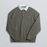 Long Sleeve Knit Rugby Olive