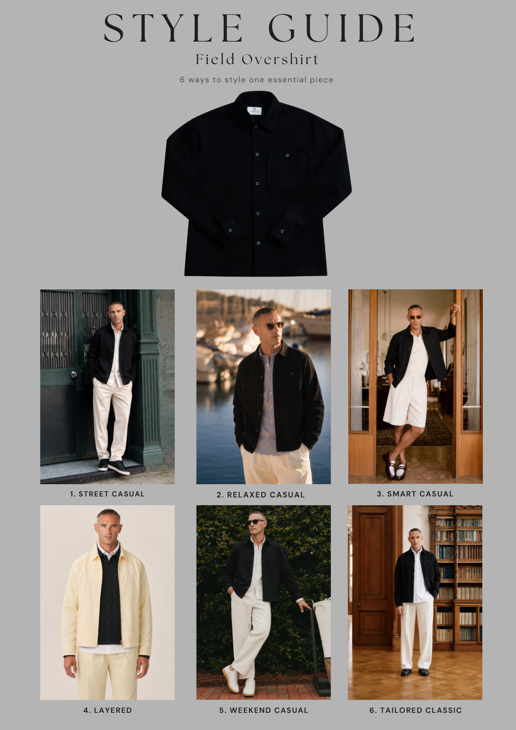 Field Overshirt Black Style Guide