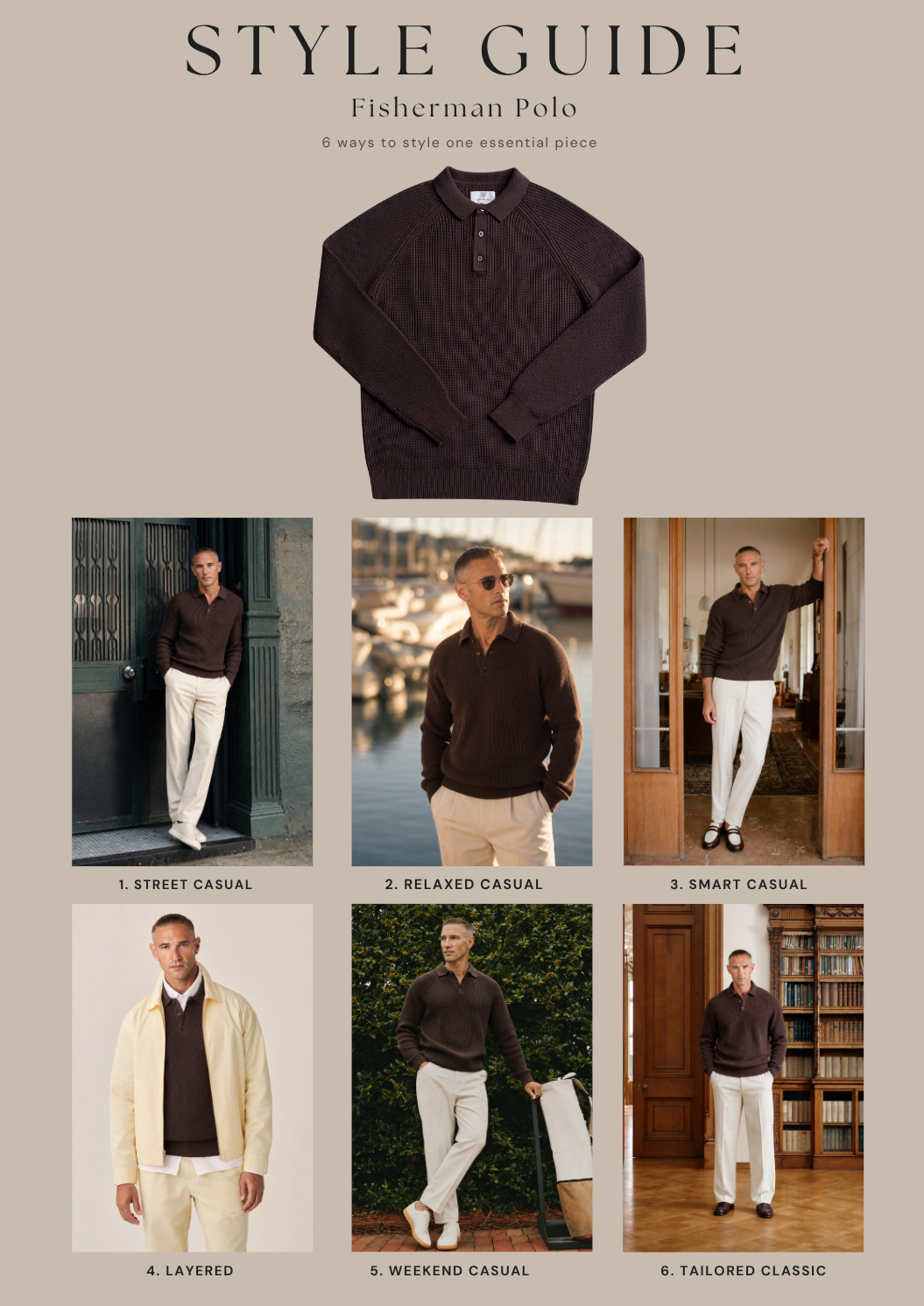 Fisherman Polo Brown Style Guide