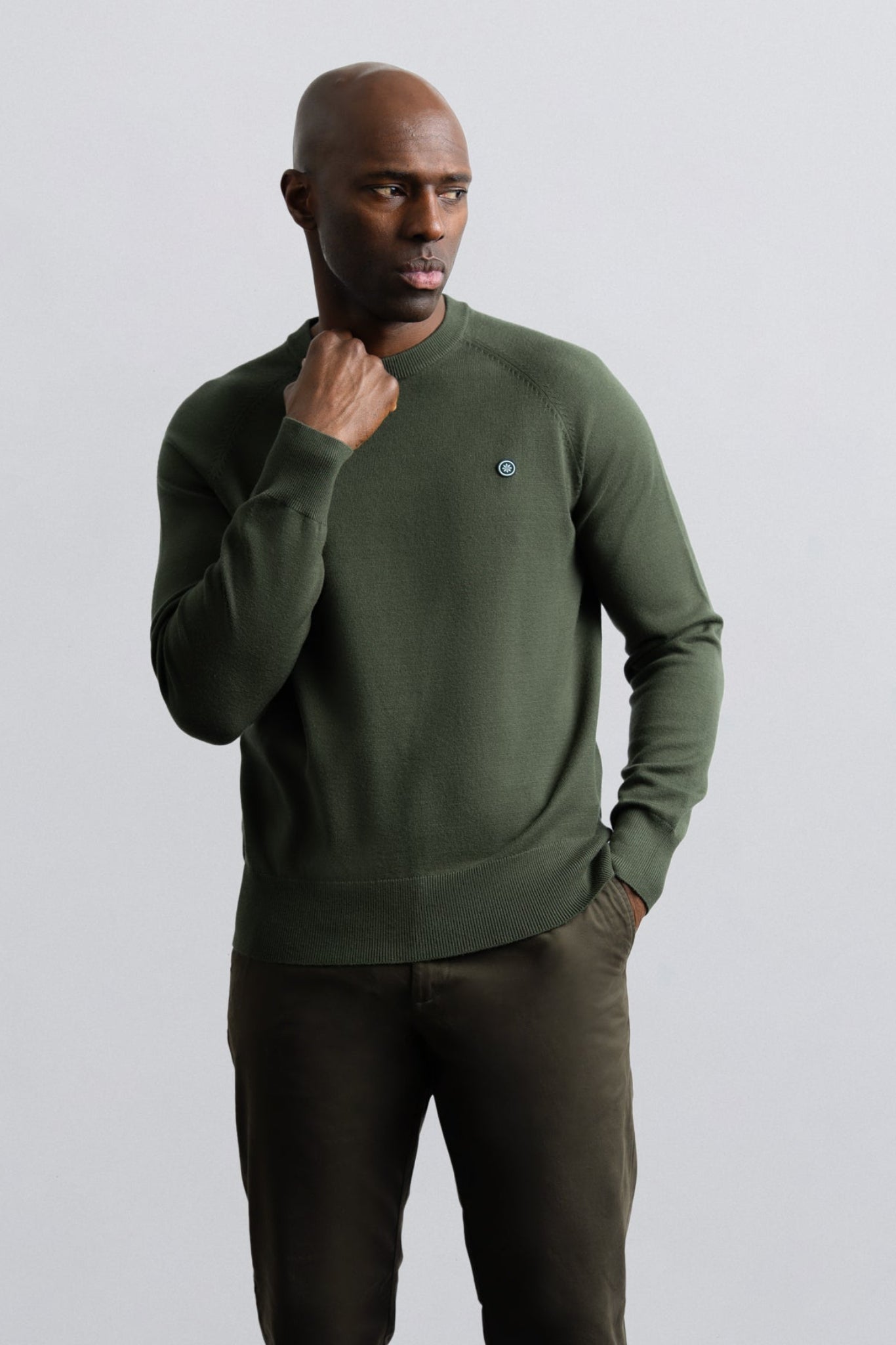 Midweight Knit Sweater Olive