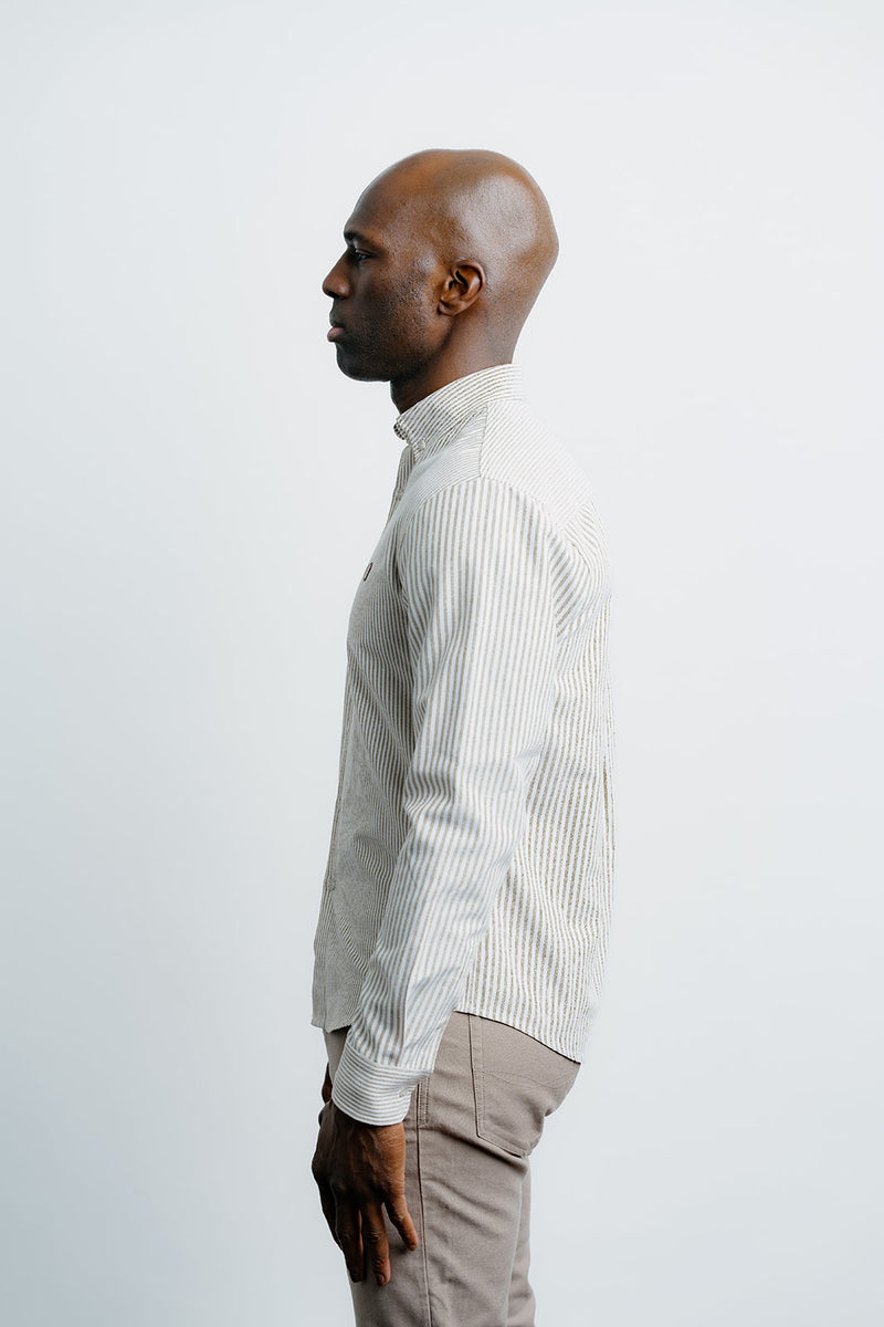 Stripe Dress Shirt Brown