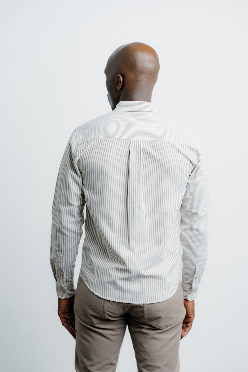 Stripe Dress Shirt Brown