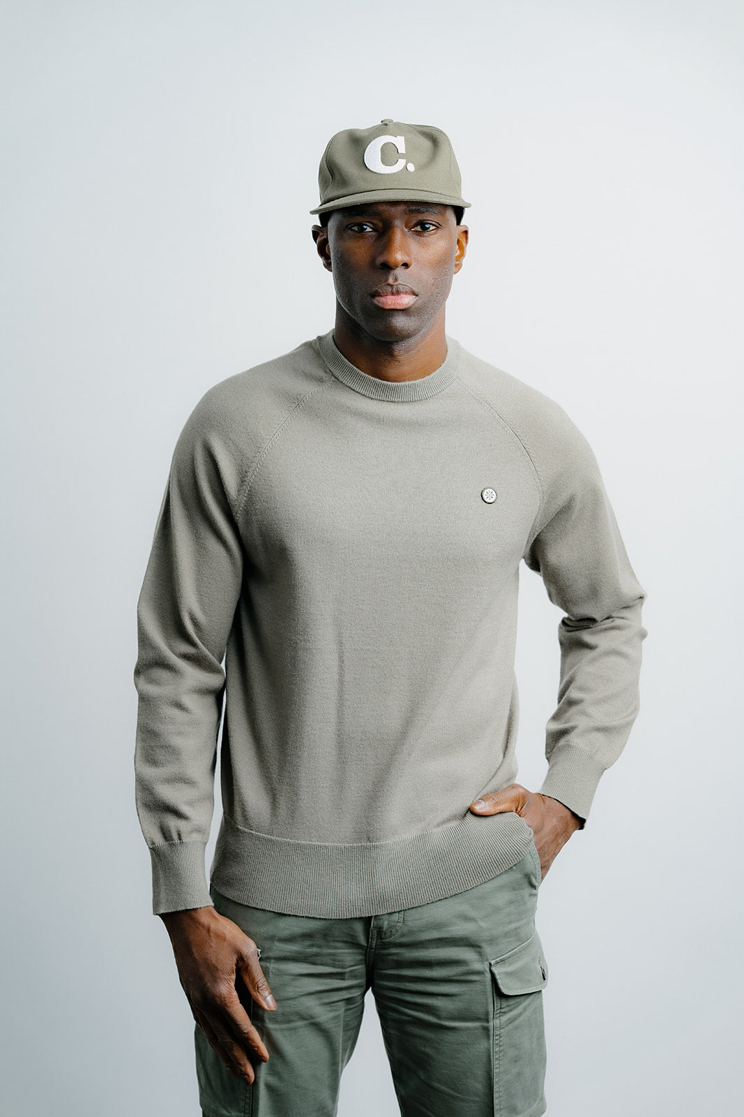 Light Weight Knit Sweater Olive