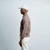 Long Sleeve Knit Polo - Brown