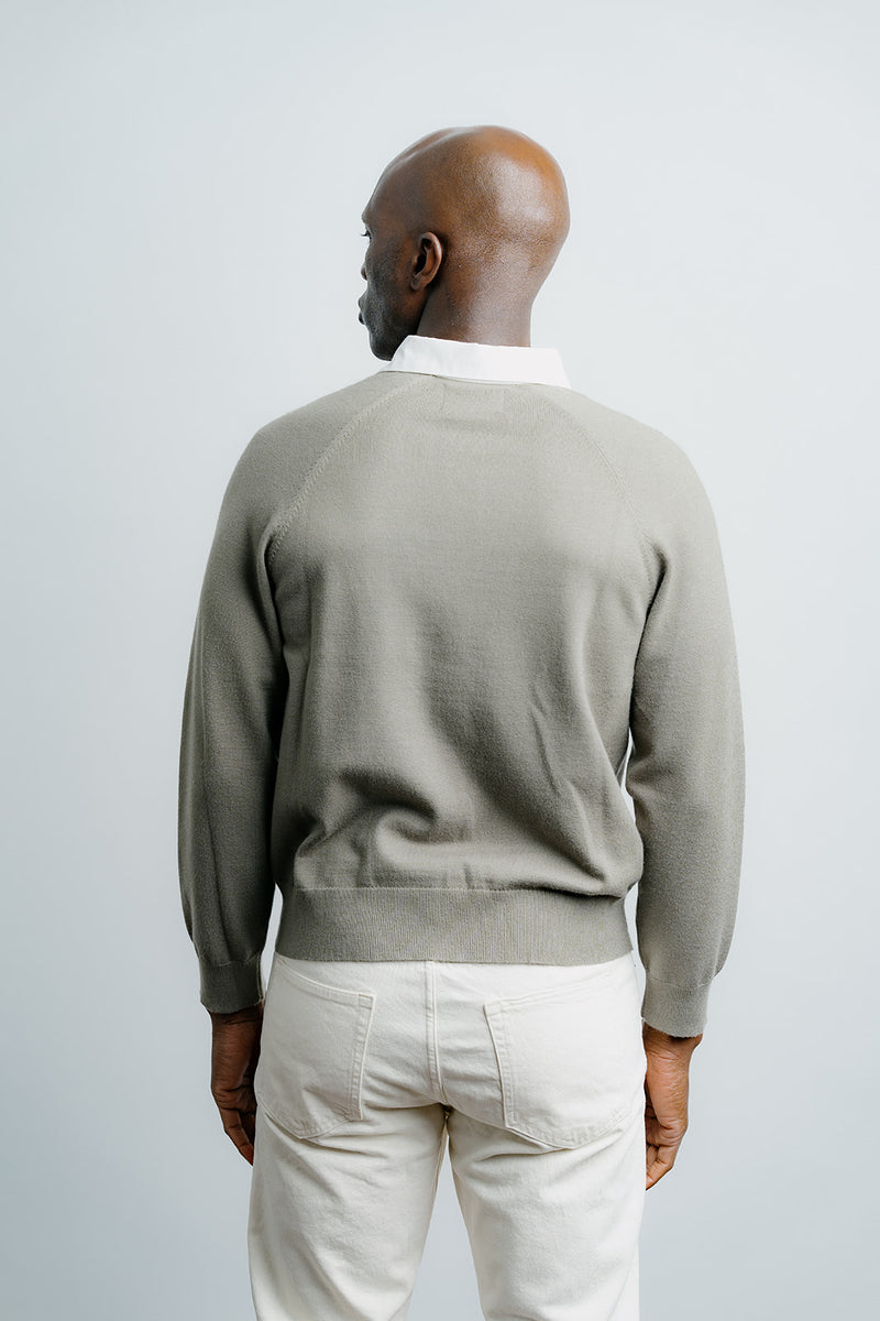 Long Sleeve Knit Rugby Olive