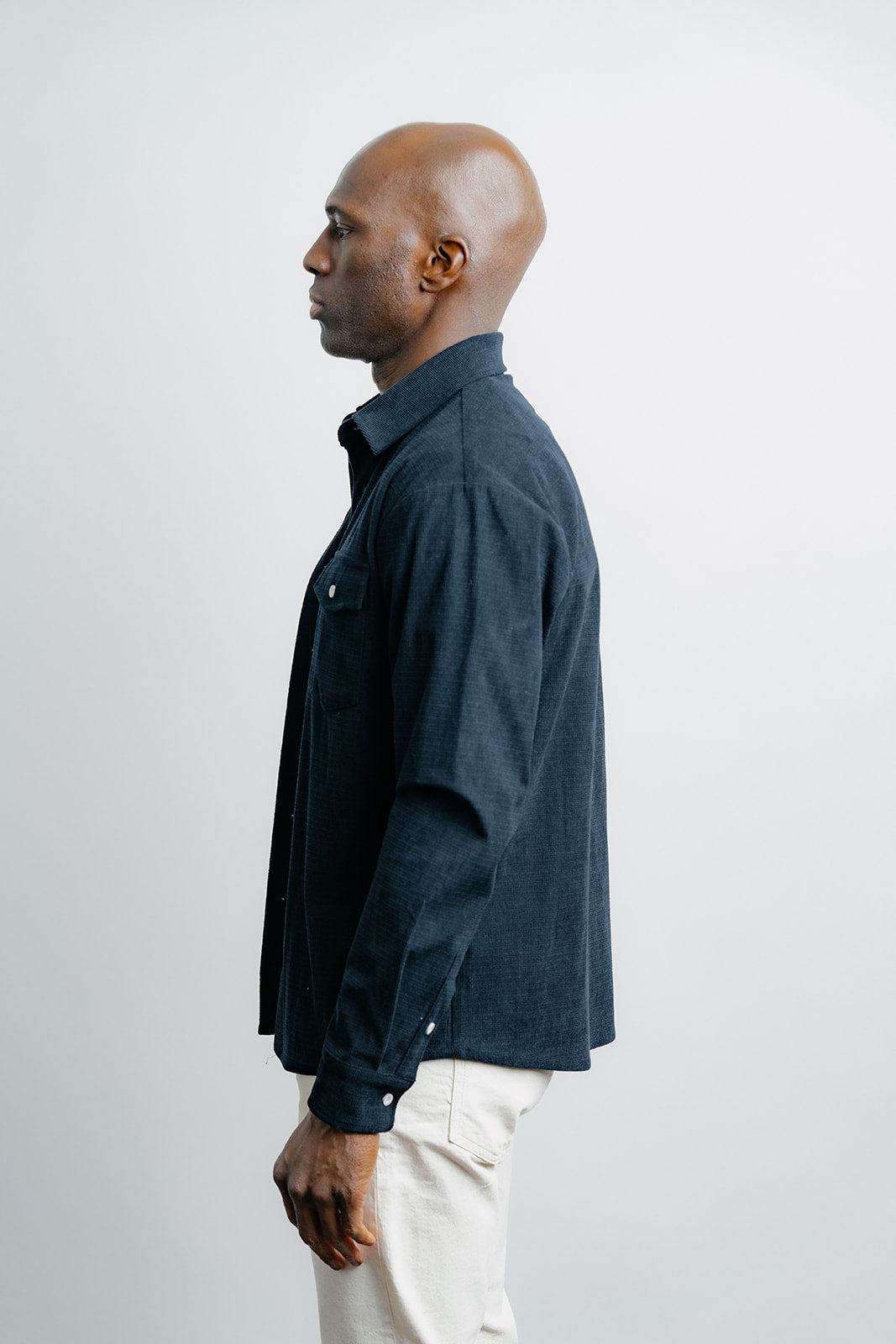 Textured Overshirt Navy