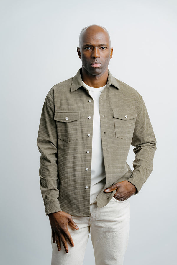 Textured Overshirt Olive