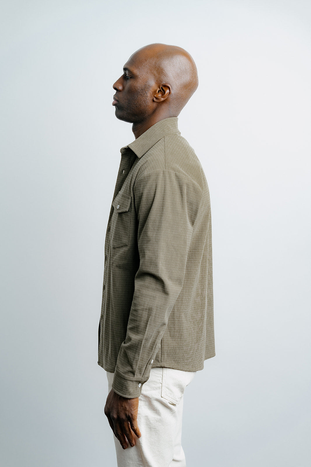 Textured Overshirt Olive