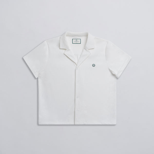 Corduroy Camp Collar Shirt - White