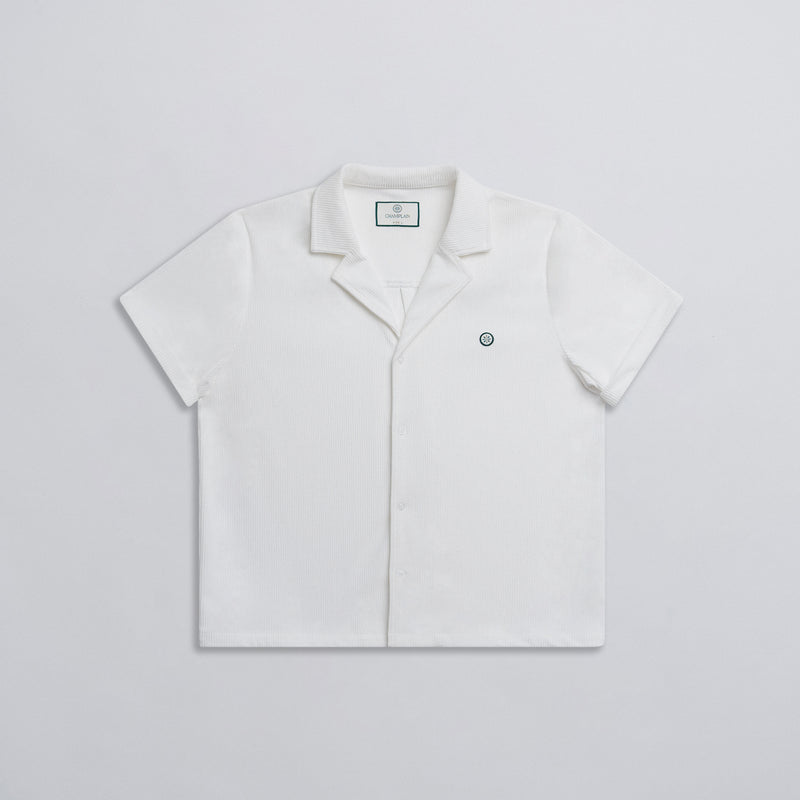 Corduroy Camp Collar Shirt - White