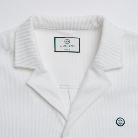 Corduroy Camp Collar Shirt - White thumbnail