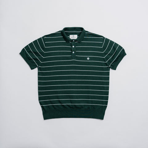 Stripe Knit Polo - Green thumbnail