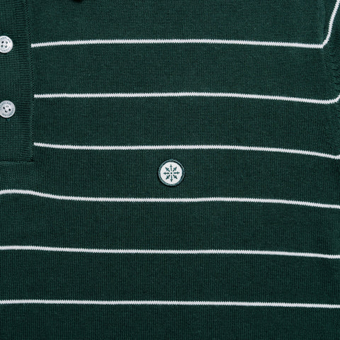 Stripe Knit Polo - Green thumbnail