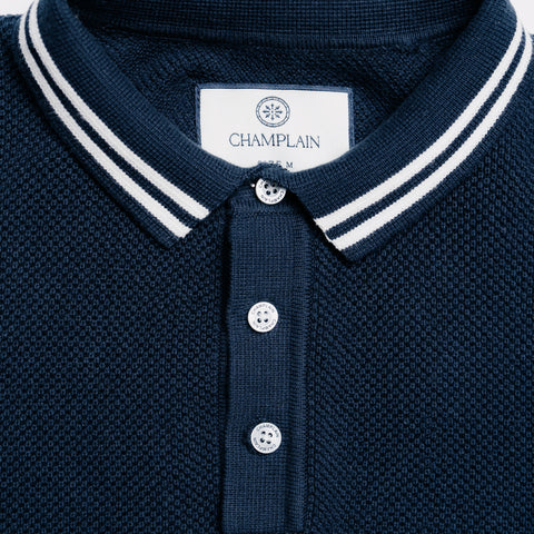 Knit Pique Polo - Navy thumbnail