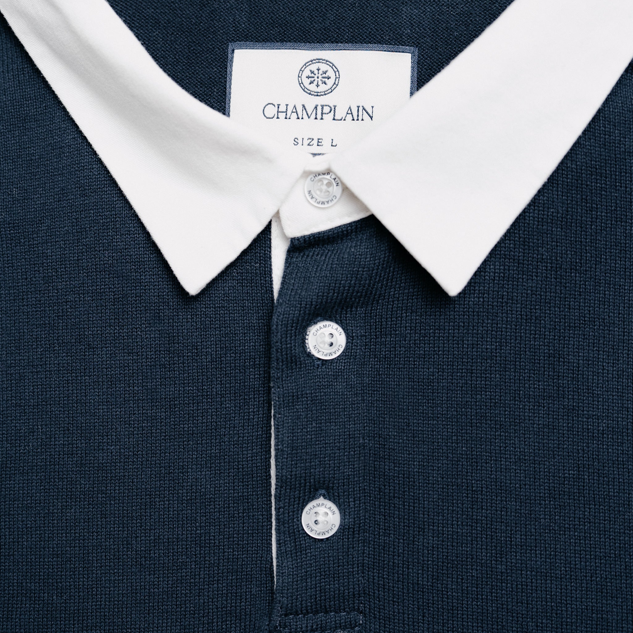 Long Sleeve Knit Rugby Navy