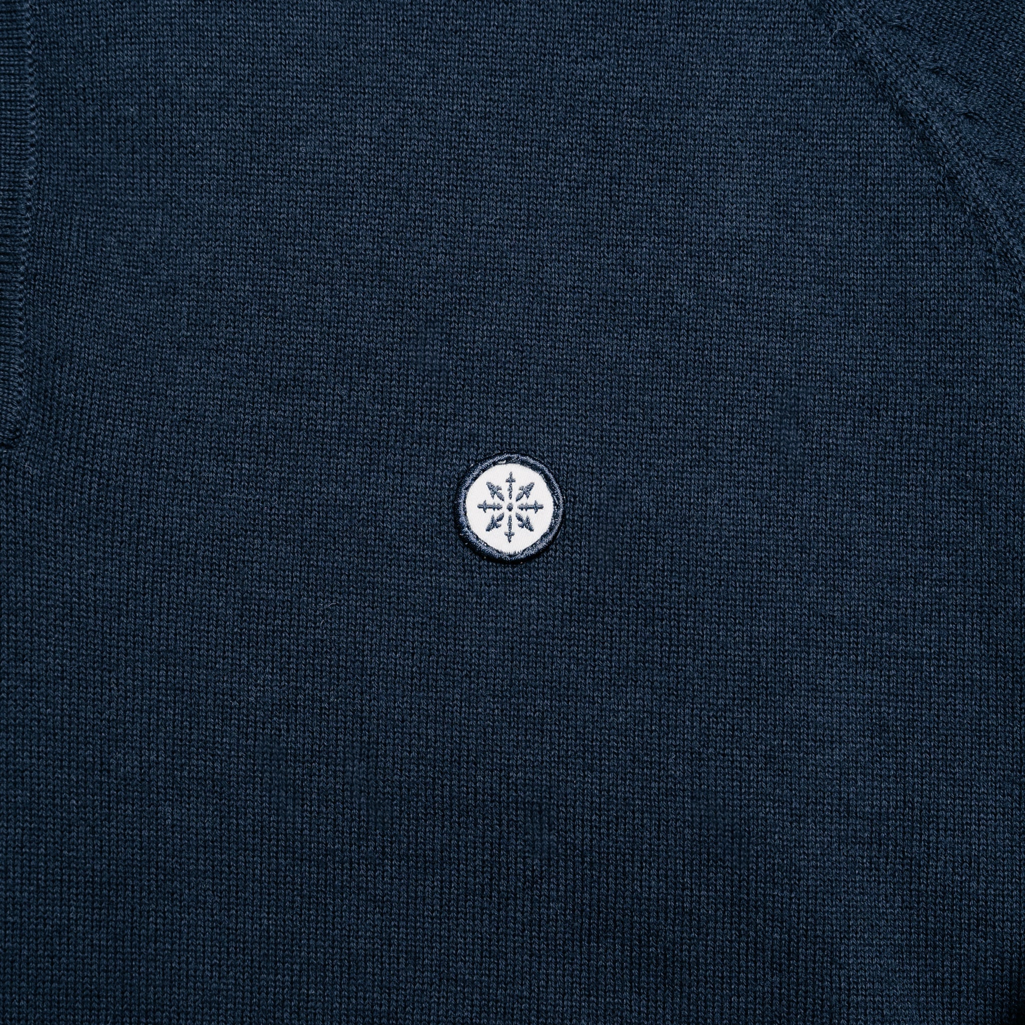Long Sleeve Knit Polo Navy